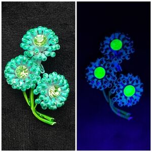 Enamel Flower Uranium Vintage Brooch